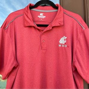 Colosseum Men's Crimson Washington State University WSU Polo L